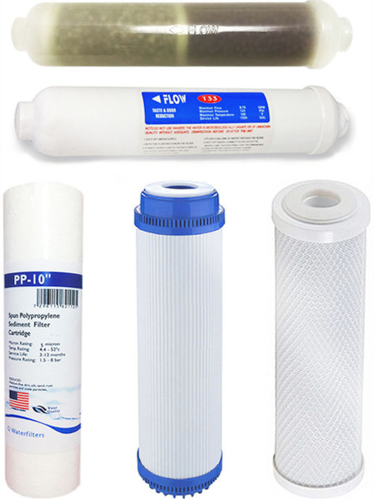 QWaterFilters Water Filter Replacement Reverse Osmosis (RO) made of Activated Carbon 10" Q-5RO6 5 μm 5pcs
