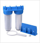 QWaterFilters 2-Stage Central Supply / Under Sink Water Filter System QBR10B2 , ½" Inlet/Outlet, BR.0009