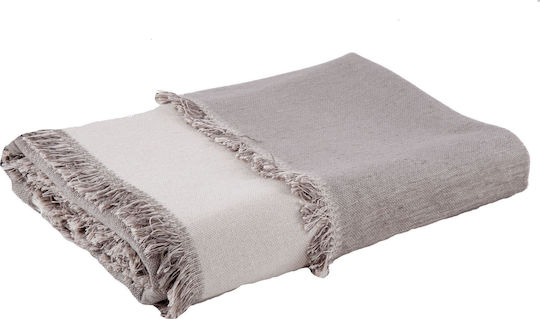 Nef-Nef Homeware Nature Sofa Throw 2 Sides Jacquard 170x250cm Gray/Ecru
