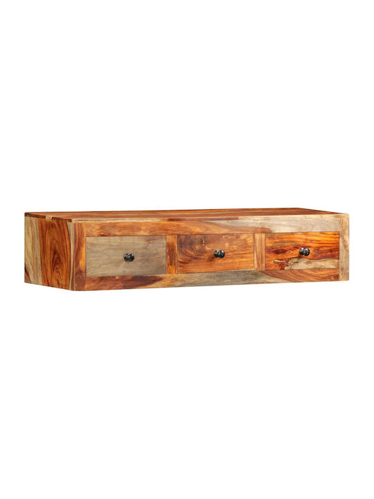 Wall Solid Wood Shelf Natural 100x25x20cm