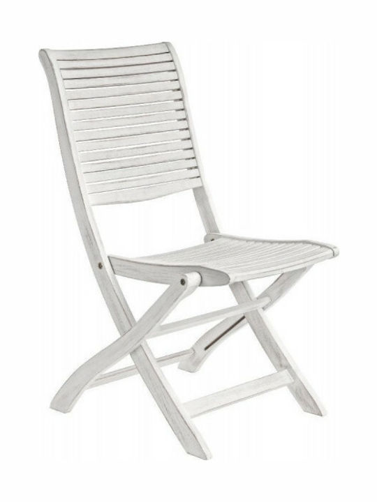 Outdoor Chair Wooden Octavia White 1pcs 51x66x94cm.