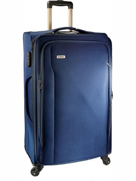 Explorer Luggage 15904 Голям Куфар Тъмносиня с 4 колела Височина 79см.