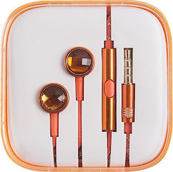 XT043 In-ear Handsfree με Βύσμα 3.5mm Πορτοκαλί