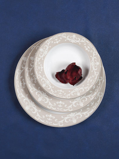 Cryspo Trio Charlote Oro Beige Porcelain Dinnerware Set 20pcs
