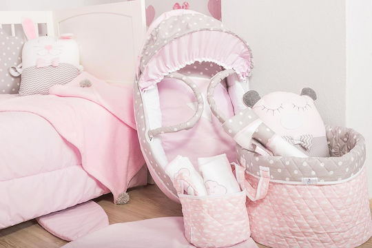 Baby Star Baby Star Fabric Storage Basket Cloud Pink 20cm D007MPR
