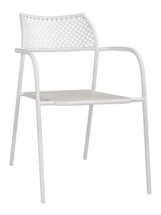 Καρέκλα Εξωτερικού Χώρου Μεταλλική Thetis Λευκή 55x58x76.5εκ.