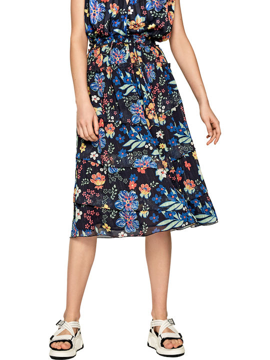 Donna Midi Rock Blau