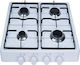 Calfer Gas Liquid Gas Countertop with 4 Burners White