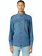 Icons Western Long-sleeved Denim Shirt Blue