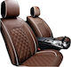 Front Car Covers 2pcs Leatherette Coffee