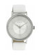 Oozoo Watch with White Leather Strap C10575