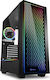 Sharkoon RGB Lit 200 Gaming Midi Tower Κουτί Υπολογιστή με Πλαϊνό Παράθυρο Μαύρο