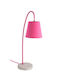 Bizzotto Parabola Table Lamp for Socket E27 with Pink Shade and White Base