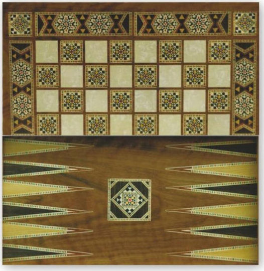 Backgammon Wooden with Checkers 50x50cm