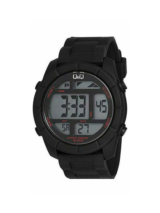 Q&Q Digital Watch Battery with Black Rubber Str...