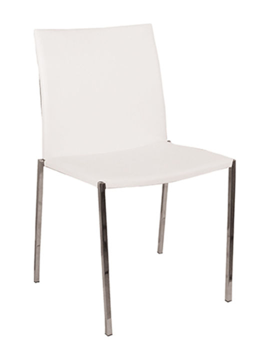 Dc-640 Dining Room Artificial Leather Chair White 49x50x84cm