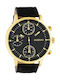 Oozoo Watch Chronograph Battery with Black Leather Strap C10531