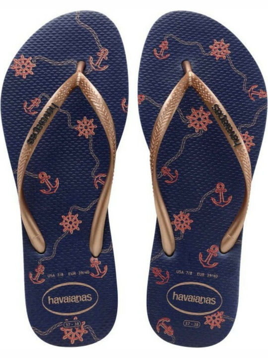 Havaianas Slim Nautical Women's Flip Flops Gold