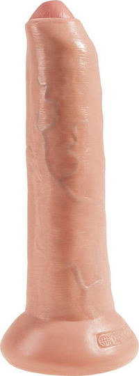 King Cock Uncut Glass Dildo With Suction Cup Flesh 23cm