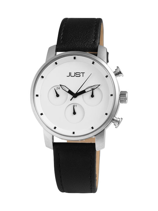 Just Watch Men's Watch 42mm Battery with Black Leather Strap
