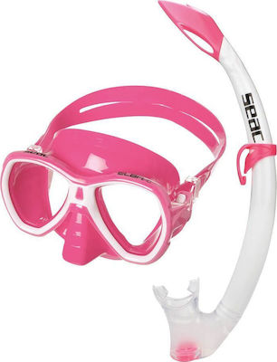 Seac Kids' Diving Mask Set with Respirator Set Elba MD Valve Pink Pink