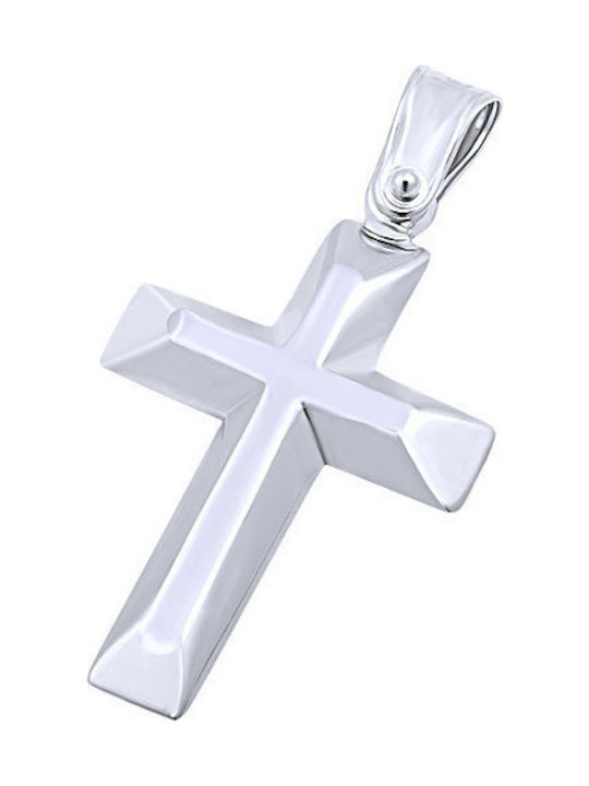 14K White gold male cross, T02019