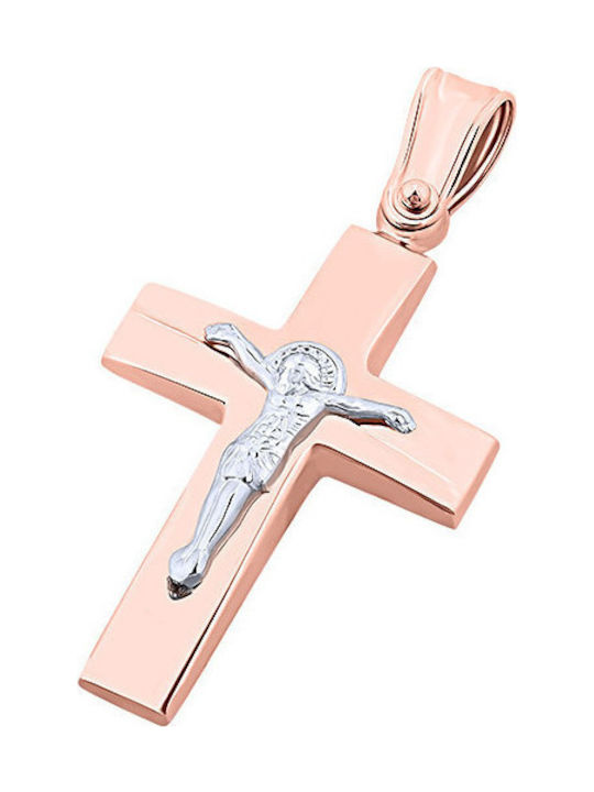 14K Rose gold men's cross, T01719