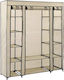 vidaXL Stoffkleiderschrank mit Reißverschluss und Regalen in Beige Farbe 150x45x176cm 282435