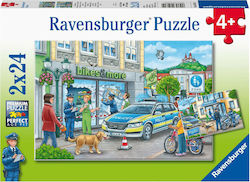 Puzzle pentru copii On Road Police 24 buc Ravensburger