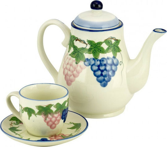 WM Collection Σετ Τσαγιού από Πορσελάνη 1350ml 9τμχ