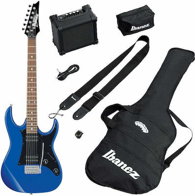 Ibanez IJRX20 Σετ Ηλεκτρική Κιθάρα 6 Χορδών με Ταστιέρα Jatoba και Σχήμα ST Style σε Μπλε Χρώμα