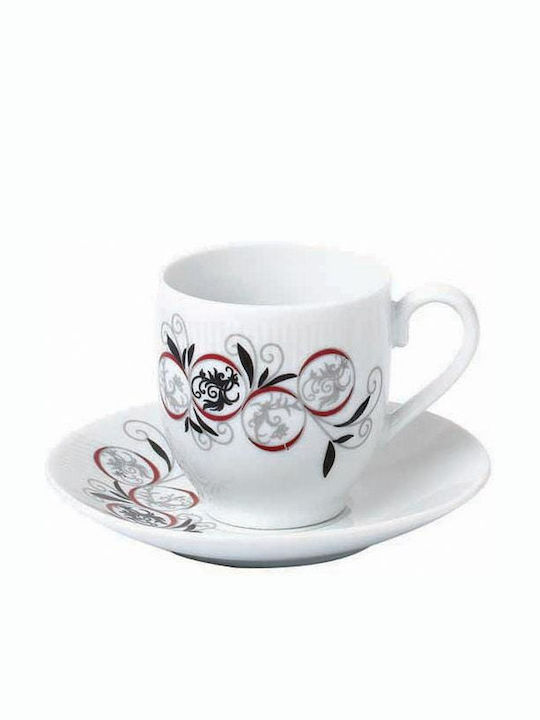 Homestyle Set Căni Maro din Porțelan 90ml 6buc