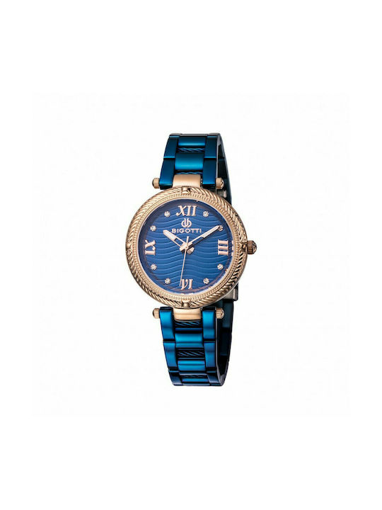 Bigotti Milano Uhr mit Blau Metallarmband BG0158-6