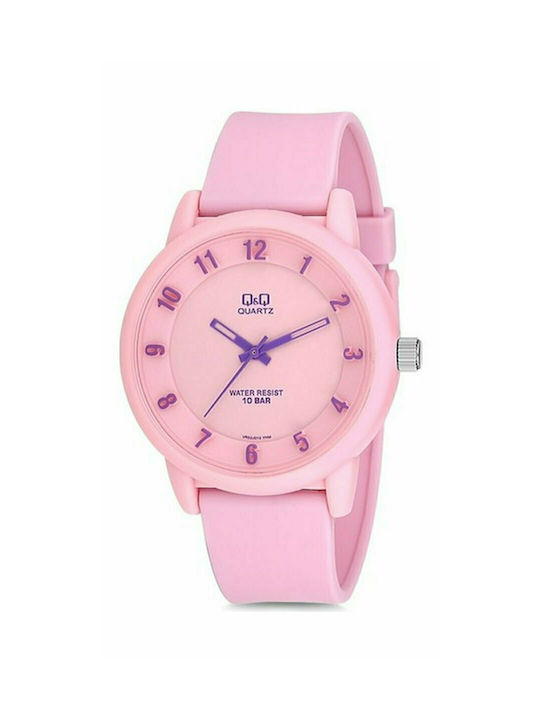 Q&Q Watch with Pink Rubber Strap