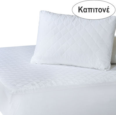 Das Home King Size Quilted Mattress Cover Fitted 1088 White 180x200cm