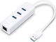 TP-LINK v1 Hub 3 Ports USB 3.0 with USB-A / Ethernet Connection White
