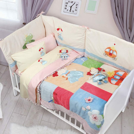 Das Home Baby Dream Embroidery Crib Bumpers Classic Inside Pink 45x195cm