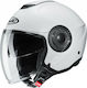 HJC i40 Solid Jet Helmet with Sun Visor ECE 22.05 Pearl White