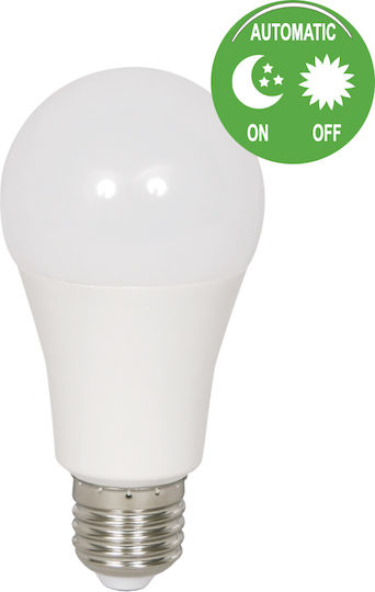 Gekas LED Bulb 9W for Socket E27 and Shape A60 Warm White 758lm with Photocell