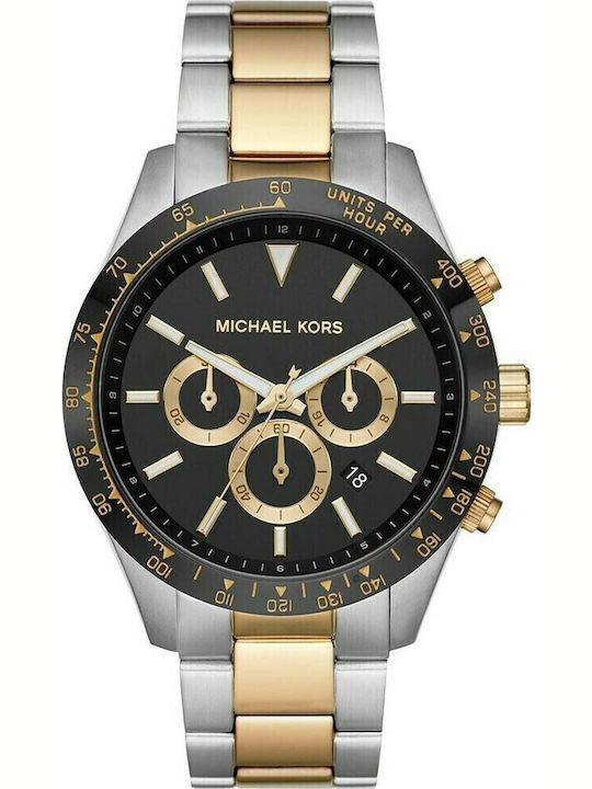Michael Kors Layton Men's Watch 42mm Chronograph Battery with Pink Gold Metal Bracelet