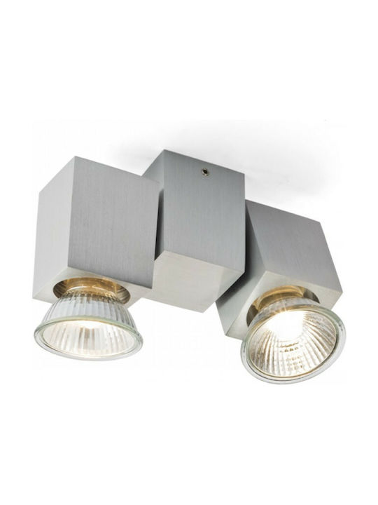 Rendl Light Studio Marvel II With Tilt Function Doppel Spot mit Fassung GU10 in Silber Farbe