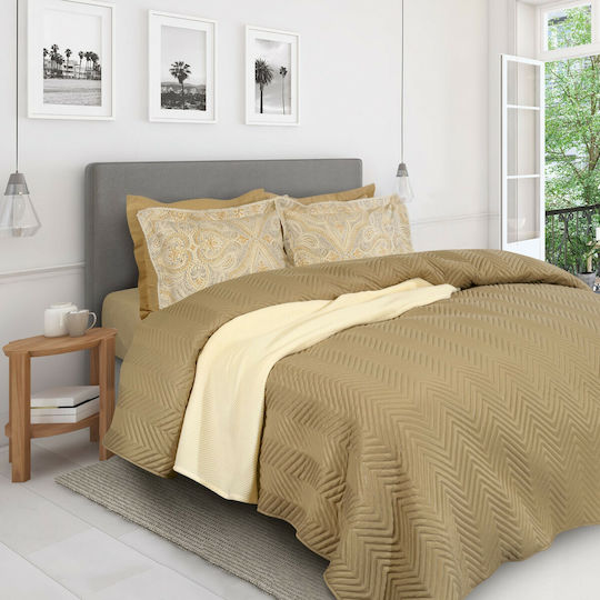 Das Home 9482 Κουβερλί Μονό Microfiber Μπεζ 160x240cm