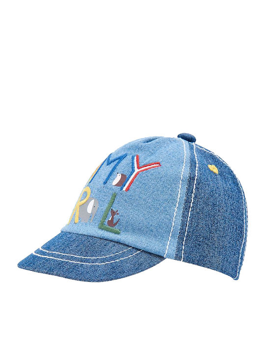 Mayoral Kids' Hat Jockey Fabric Logo Animals Blue