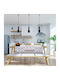 Das Home Runner 0595 Tile, White, Mint 40x150cm