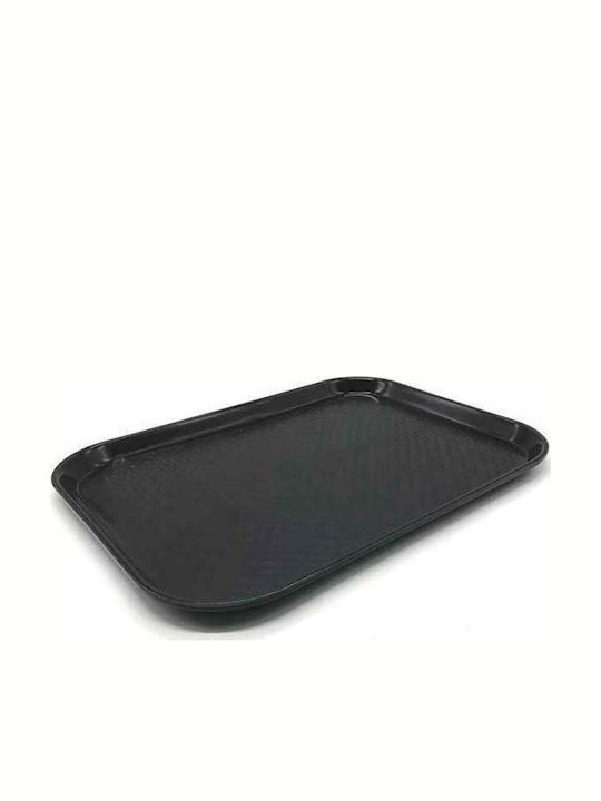 Homestyle Ορθογώνιος Δίσκος Σερβιρίσματος Αντιολισθητικός από Πλαστικό σε Μαύρο Χρώμα 35.5x25.5cm