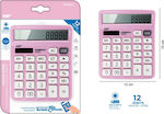 Madrid Papel Αριθμομηχανή PE028 12 Ψηφίων σε Ροζ Χρώμα