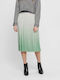 Only High Waist Midi Skirt in Green color