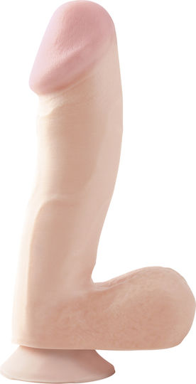 Basix Rubber Works Glass Dildo with Balls and Suction Cup Light 17cm