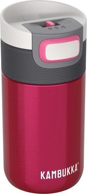 Kambukka Etna Glas Thermosflasche Rostfreier Stahl BPA-frei Rasberry 300ml mit Mundstück 11-01001