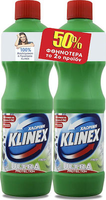 Klinex Ultra Protection Παχύρρευστη Χλωρίνη με Άρωμα Fresh 2x1.25lt